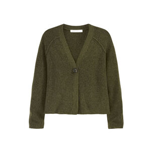 Adyson Parker Women's Large Cropped Knit Button Front Cardigan Olive Green NWT